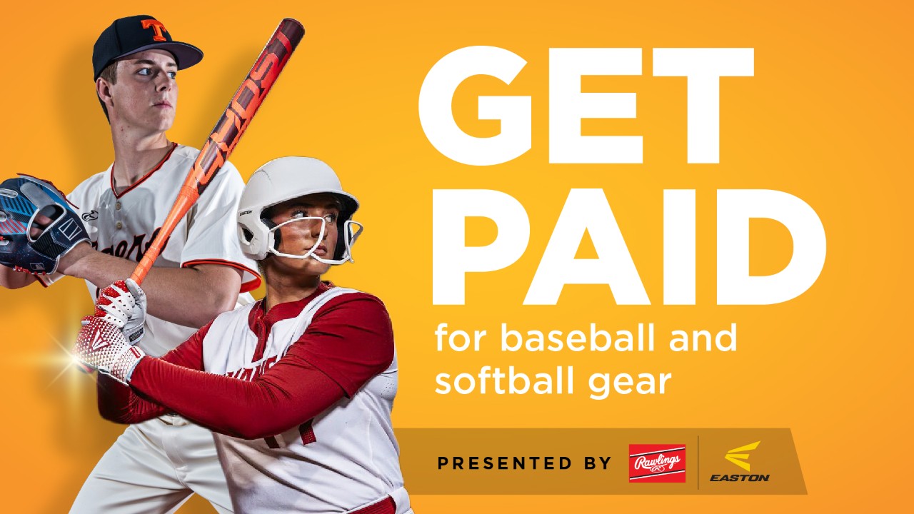 image of baseball players text says get paid